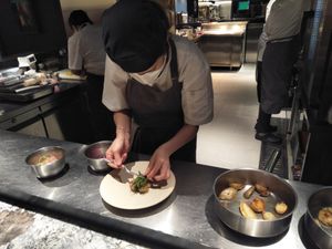 Watching the chefs at work at Moxie in Hong Kong Island