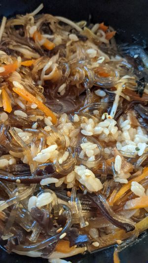 Japchae bibimbap at Bibimbap House in Cambridge