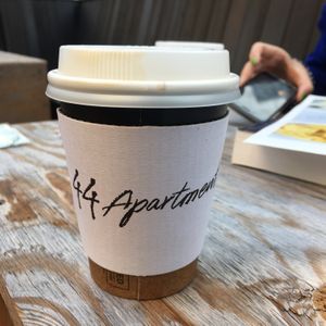 Oatmilk latte at 44 Apartment in Tokyo