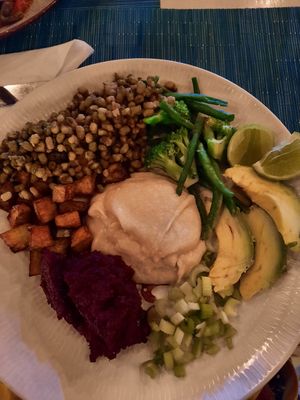 Hummus platter at Badolina in Zanzibar
