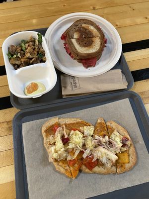 Mushrooms, Reuben, and flatbread  at Gladys  in Edgewater