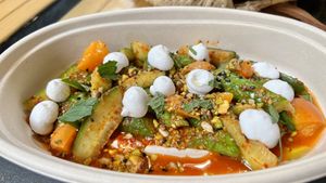 Cucumbers - fresh kinda spicy and tantalizing !  at Gladys  in Edgewater