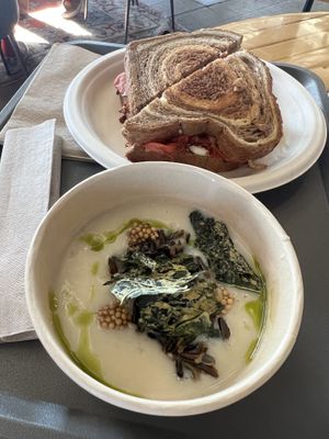 Reuben and soup   at Gladys  in Edgewater
