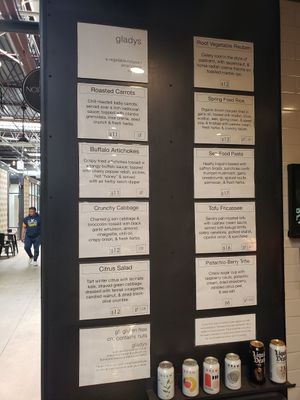 Eclectic menu at Gladys  in Edgewater