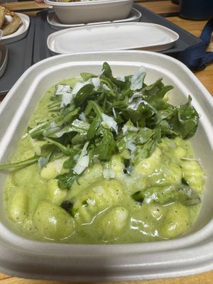 Scallion sauce gnocchi —amazing !   at Gladys  in Edgewater
