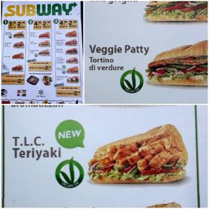 Tre menù vegan. at Subway in Pisa