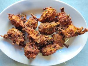 Vegetable pakoras at Chaat Corner in San Francisco