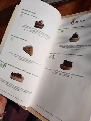 Vegan selection at Caféhaus Siesmayer in Frankfurt