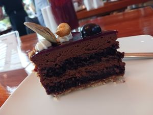 The vegan black forest torte at Caféhaus Siesmayer in Frankfurt