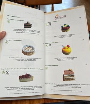 Speisekarte   at Caféhaus Siesmayer in Frankfurt
