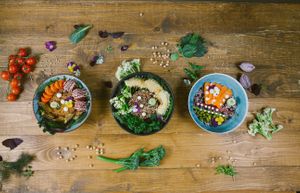 Orient Bowl (vegan), Signature Bowl (vegan), Sashimi Bowl (vegan) at Muko Vegan in Frankfurt