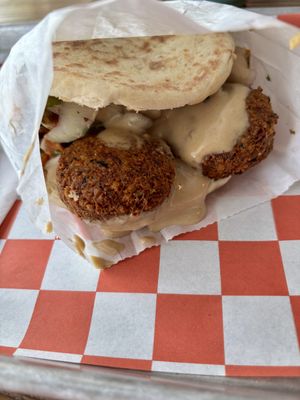 Falafel pita with ALL the fixingss  at Otto Turkish Street Food in Charlottesville