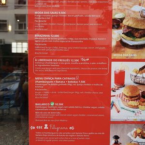 Menú hamburguesa vegana at Bira dos Namorados in Porto