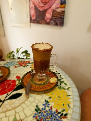 Bebida gelada com chocolate #Veganuary at ParadinhaVeg in Botucatu