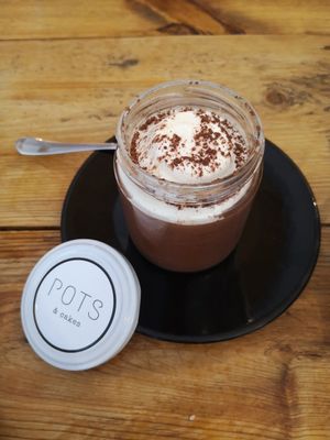 Vegan dessert at Atabalats in Barcelona