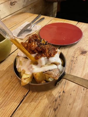 batatas bravas (ask for vegan aioli)  at Atabalats in Barcelona