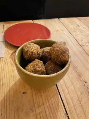 mushroom balls  at Atabalats in Barcelona