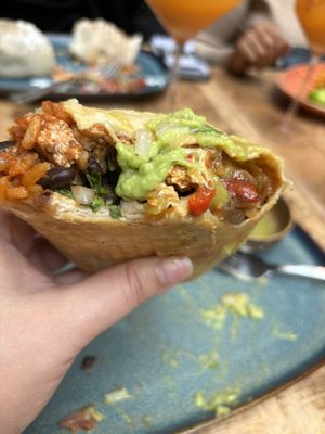vegan grilled veggies and chili tofu chimichanga  at Arriba Burrito in Montreal