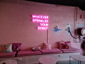 Pink and inspirational inside at Moist ‘N' Glazed in Kiama