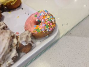 Vegan strawberry donut at Moist ‘N' Glazed in Kiama