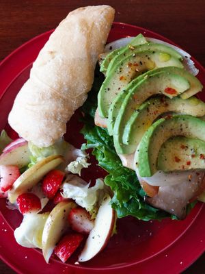 Vegan ciabatta sandwich (with avocado & mushrooms) at Cafe Manderley in Seoul