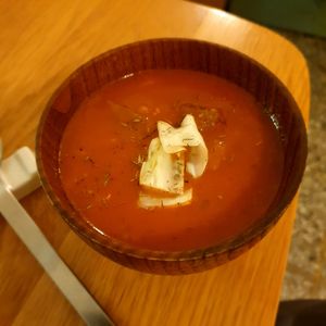tomato soup at Jigu Curry 지구커리 in Seoul