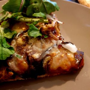 mushrooms and eggplant under all those leaves at Jigu Curry 지구커리 in Seoul