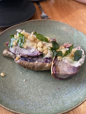 Purple yam and coconut labeneh  at Big Esso in Melbourne