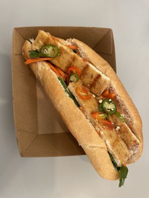 Vegan banh mi  at Hepburn Harvest Vietnamese Kitchen in Daylesford