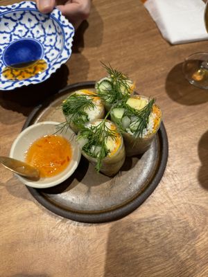Vegan spring rolls   at Chompoo in Tokyo