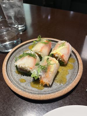 Spring rolls with strawberry   at Chompoo in Tokyo