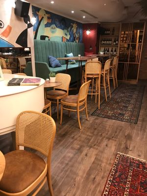 Downstairs decor at Miró in Tirana