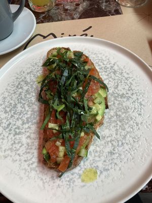Vegan savory toast  at Miró in Tirana