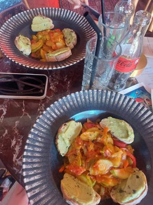 Lovely meal. We had the vegan shackshuka, and the avocado on it was delicious. Shame they had people smoking inside at Miró in Tirana