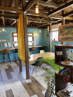 Seating area. Also outside seating.  at Koya - こや in Yomitan