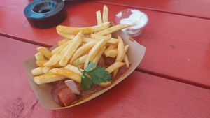Vegan currywurst at Dieks Wurstbrathalle in Muenster