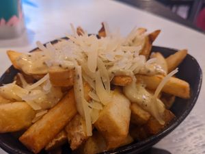 Fries with cheese added at Unfckd in Berlin