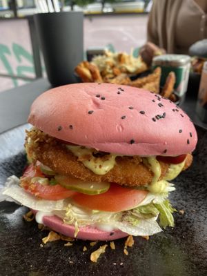 Vegan chicken burger   at Unfckd in Berlin