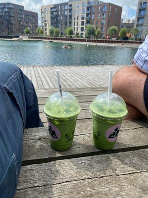 matcha latte at Joe & the Juice in Copenhagen