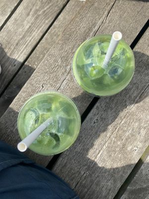 matcha latte at Joe & the Juice in Copenhagen