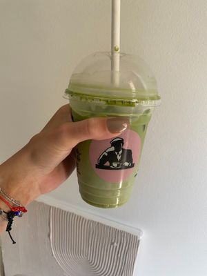 matcha latte at Joe & the Juice in Copenhagen