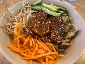 Bibimbap with tempeh  at Mama Bowls in Arnhem