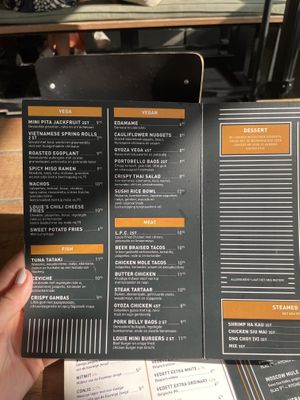 Vegan options  at Louie Louie in Amsterdam