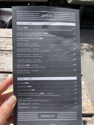Snack menu   at Louie Louie in Amsterdam