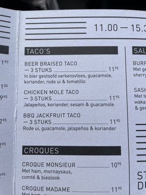 Lunch menu   at Louie Louie in Amsterdam