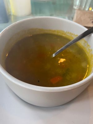 Vegan minestrone soup at Casa Sofia in Playa Del Carmen