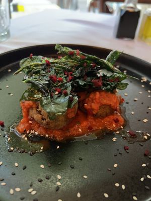 Lentil Rice Balls (vegan and inventive)  at Casa Sofia in Playa Del Carmen