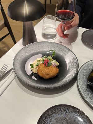 Jackfruit crab cake at Adesse in London