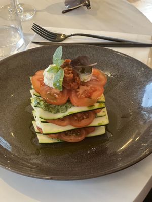 Raw Courgette and Tomato Lasagne
Pistachio pesto, macadamia ricotta  at Adesse in London