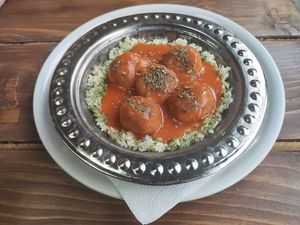 Vegan meat balls at Aščinica Bosančica in Sarajevo